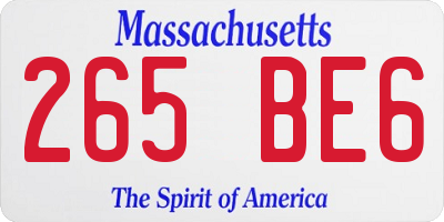 MA license plate 265BE6