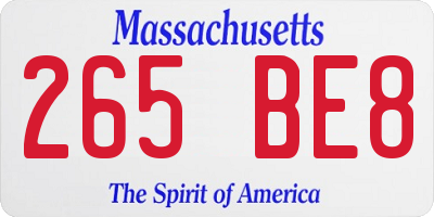 MA license plate 265BE8