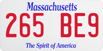 MA license plate 265BE9