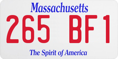 MA license plate 265BF1