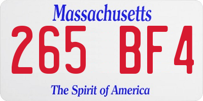 MA license plate 265BF4