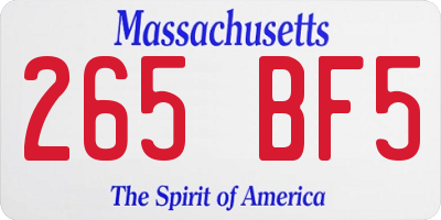 MA license plate 265BF5