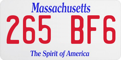 MA license plate 265BF6