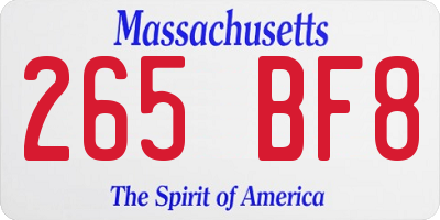 MA license plate 265BF8