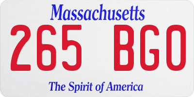 MA license plate 265BG0