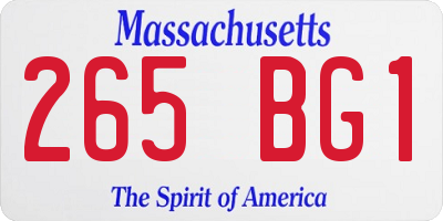 MA license plate 265BG1