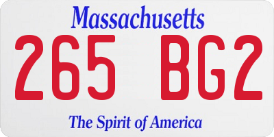 MA license plate 265BG2