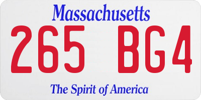 MA license plate 265BG4