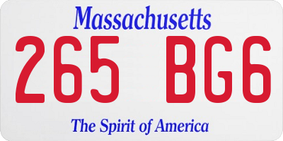 MA license plate 265BG6