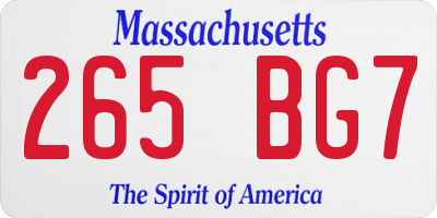 MA license plate 265BG7