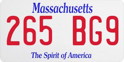 MA license plate 265BG9