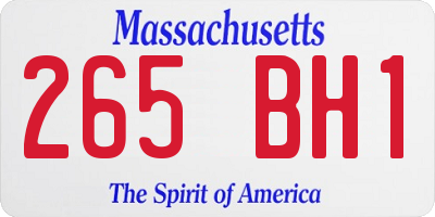 MA license plate 265BH1