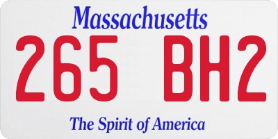 MA license plate 265BH2