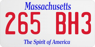MA license plate 265BH3