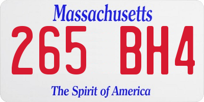 MA license plate 265BH4