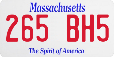 MA license plate 265BH5