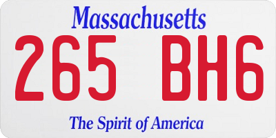 MA license plate 265BH6