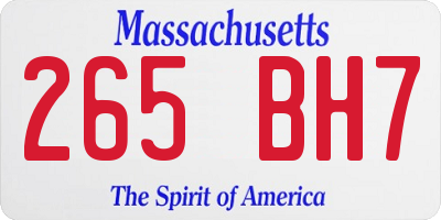 MA license plate 265BH7