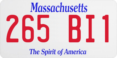 MA license plate 265BI1