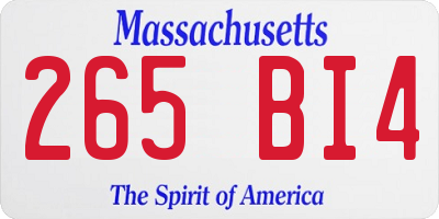 MA license plate 265BI4