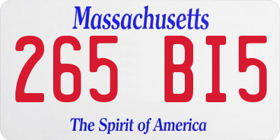 MA license plate 265BI5