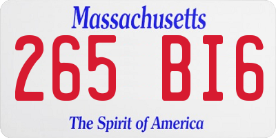 MA license plate 265BI6