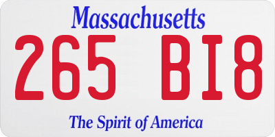 MA license plate 265BI8