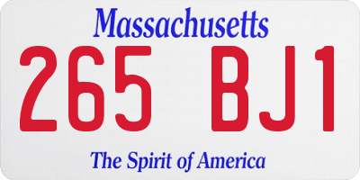 MA license plate 265BJ1
