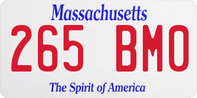 MA license plate 265BM0