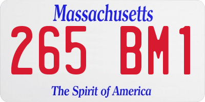 MA license plate 265BM1