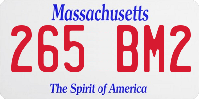 MA license plate 265BM2