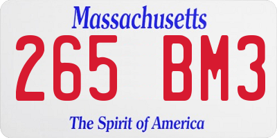 MA license plate 265BM3