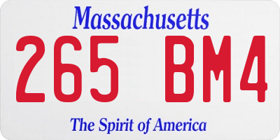 MA license plate 265BM4