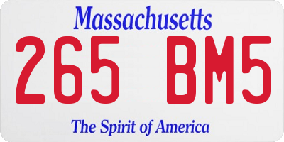 MA license plate 265BM5