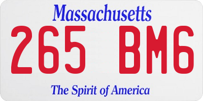 MA license plate 265BM6