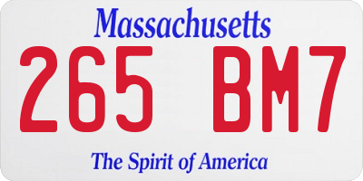 MA license plate 265BM7