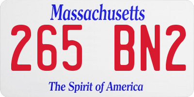 MA license plate 265BN2