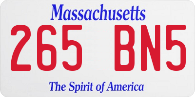 MA license plate 265BN5