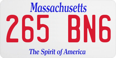 MA license plate 265BN6