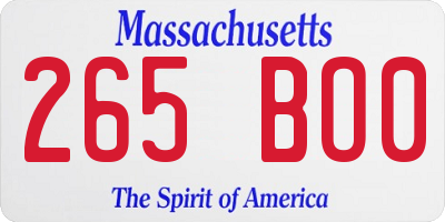 MA license plate 265BO0