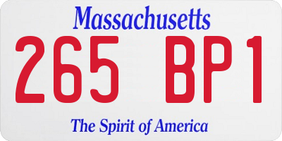 MA license plate 265BP1