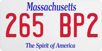 MA license plate 265BP2