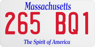 MA license plate 265BQ1