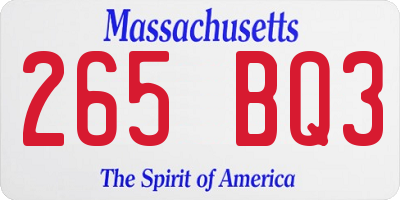 MA license plate 265BQ3