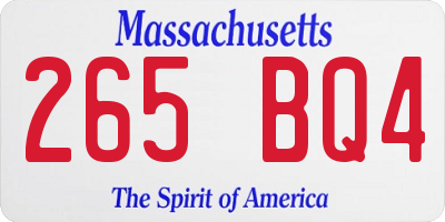 MA license plate 265BQ4
