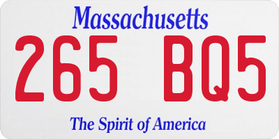 MA license plate 265BQ5