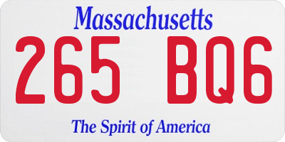 MA license plate 265BQ6