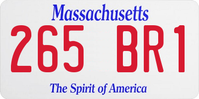 MA license plate 265BR1