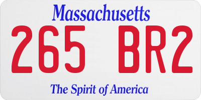 MA license plate 265BR2