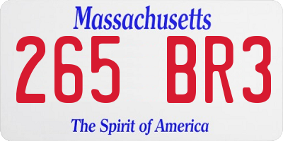 MA license plate 265BR3